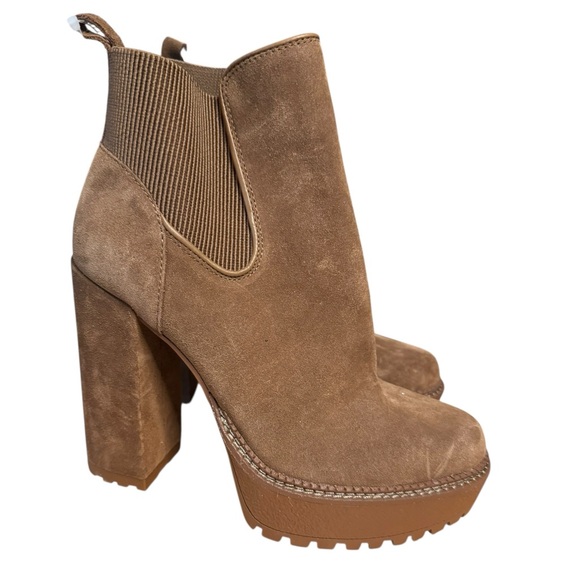 GIANNI BINI Womens Green Color Block Cushioned Slip Resistant Arch Support Lug Sole Maddyson Round Toe Block Heel Zip-Up Booties M